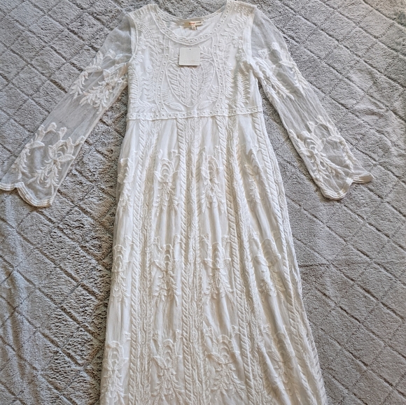 orange creek | Dresses | Orange Creek New Lace Temple Wedding Maxi Dress  Womens Ml Elegant Romantic | Poshmark